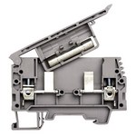 Клеммник с размыкателем на DIN-рейку, 6 мм.кв., (серый); ASK 4B