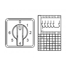 CS010111S; Многоступенчатые переключатели - 1 полюс; 0-6 10 A 45°