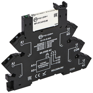 Интерфейсный модуль реле; 1 перекидной контакт 6А (~/= 12В AC/DC) пружинные зажимы