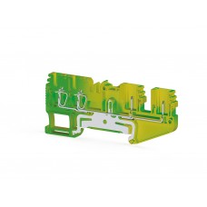 CTP 2,5CT; Штекерный - Пружинный Клеммник на DIN-рейку 2,5мм.кв., 4-х выводной (земля)
