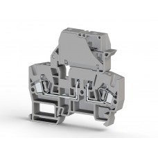 Клеммник пружинный с размыкателем (откид.картридж),на DIN-рейку, 4 мм.кв., (серый); YBK IB