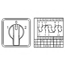 CS063019M; Переключатели управления трёхфазным двухобмоточным двигателем (1-0-2); 3 FAZ 63 A 60° CS063019M; Переключатели управления трёхфазным двухобмоточным двигателем (1-0-2); 3 FAZ 63 A 60°