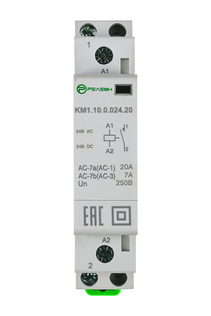 Модульный контактор 1НО+1НЗ контакт 20А (12В AC/DC)