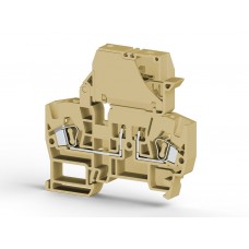 Клеммник пружинный с размыкателем (откид.картридж),на DIN-рейку, 4 мм.кв., (бежевый); YBK SB