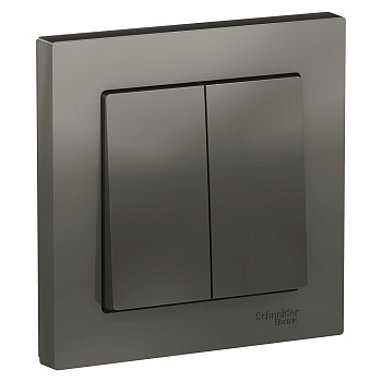 ATLASDESIGN 2-клавишный ВЫКЛЮЧАТЕЛЬ, сх.5, 10АХ, в сборе, СТАЛЬ