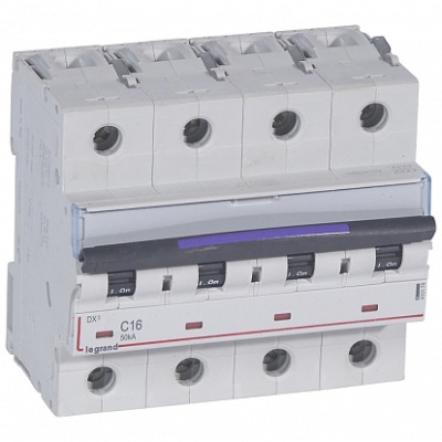DX3 Автоматический выключатель  50кА 16А 4п C