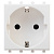Розетка модульная, 2P+E, с з/ш, "Avanti", "Белое облако", 2 модуля