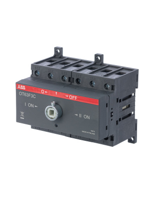 Реверсивный рубильник OT63F3C до 63А 3-полюсный для установки на DIN-рейку или монтажную плату (без ручки)