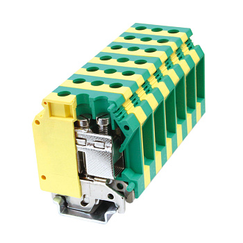 Клемма заземления, винтовой зажим, 2 точки подключения, 35 кв.мм