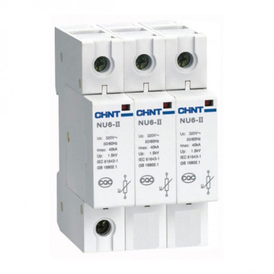Ограничитель имп. перенапр. NU6-Ⅱ 3Р In=15kA Uc=460B Im=40kA (R)(CHINT)