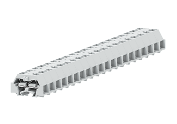 2-2 концевая проходная клемма с боковым подключением с защёлкивающимися ножками серии 241, светло-серая