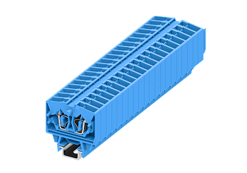Клемма миниатюрная, CAGE CLAMP на малую DIN рейку (15), под штекер, 2-проводная, 2.5мм²,  син.