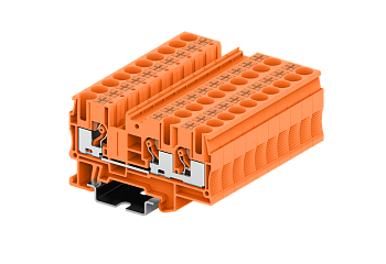 TP6-3-OG Клемма TP 1-2 проходная Push-in, сеч.6мм2, оранж.
