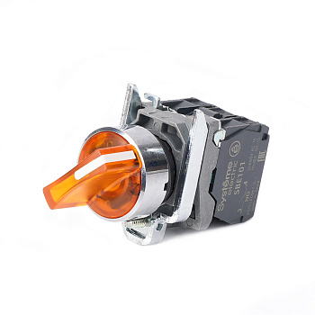 Пер-ль SB4 с подсвет в сборе 22мм 2поз желт с фикс металл 24В DC 1НО+1НЗ Пер-ль SB4 с подсвет в сборе 22мм 2поз желт с фикс металл 24В DC 1НО+1НЗ