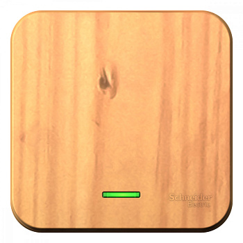 BLANCA О/У 1-клавишный ВЫКЛЮЧАТЕЛЬ (сх.1) с подсв.ИЗОЛ.ПЛ,10А,250В, ЯСЕНЬ