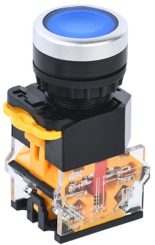 Кнопка D8-11 d=22мм 1NO+1NC синяя IEK