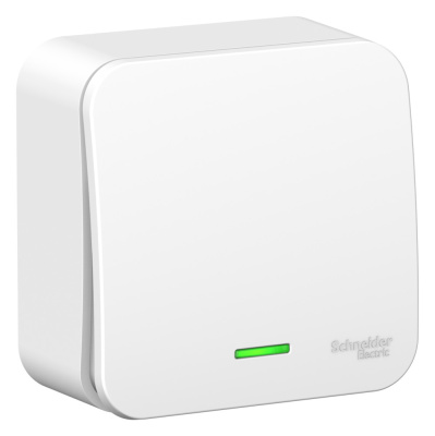 BLANCA О/У 1-клавишный ВЫКЛЮЧАТЕЛЬ (сх.1) с подсв.ИЗОЛ.ПЛ.,10А,250В,БЕЛЫЙ