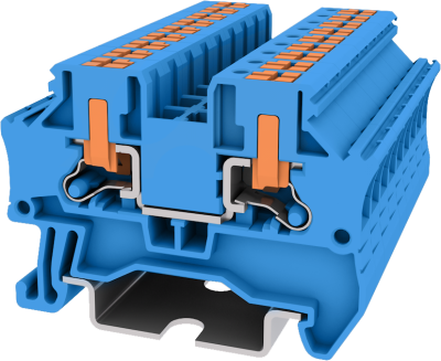 TPV4-2-BU Клемма TP 1-1 проходная боковой ввод Push-in, сеч.4мм2, син.