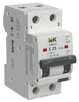 ARMAT АВДТ B10N 2P C25 30мА тип AC электромех. IEK