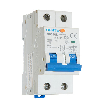 Диф. авт. выкл. NB310L 2P 32A 30mA, тип A, х-ка B, 6kA (R)(CHINT)