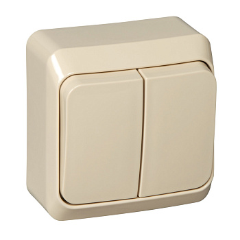 ЭТЮД О/У 2-клавишный ВЫКЛЮЧАТЕЛЬ 10 АХ, КРЕМОВЫЙ, Россия