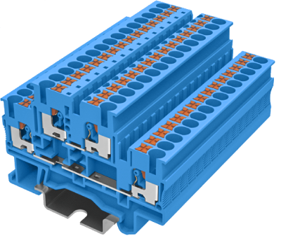TPD4-2-BU Клемма TP 1-1 проходная 2-уровневая, сеч. 4мм2, син.