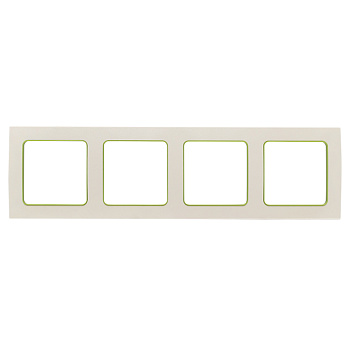 Стокгольм Рамка 4-местная белая с линией цвета зеленый EKF PROxima