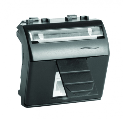 Компьютерная розетка RJ45 кат.5e, Brava, черная, 2мод