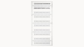 ZC5-120P-19-00A(H) Маркировка клемм, пустая, печать: плоттер Vario, принтер PTT, ориентация: горизонтально, ширина маркировочного поля: 5.1мм, кол-во маркировочных полей: 120; установка: глубокий паз; для клемм серии DC