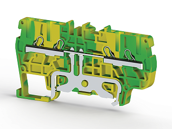 Клеммник пруж. быстрозажимной (Push in), 4-хвыводной, 2,5 мм.кв., (земля); PYK2,5CT
