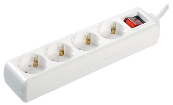 Удлинитель У04К-выкл. 4 места 2P+PE/5метров 3х1мм2 16А/250 IEK