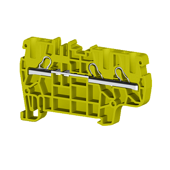 Клеммник пруж.быстрозажимной (Push in), 3-х выводной, 4мм.кв., (желтый); PYK 4E