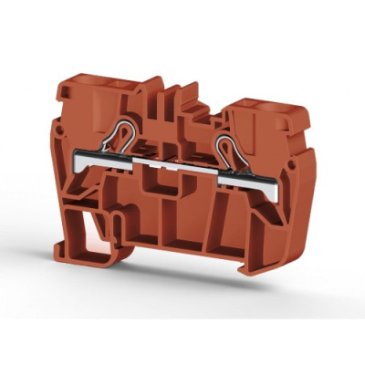 Клеммник пружинный быстрозажимной (Push in), 6 мм.кв. (красный); PYK6