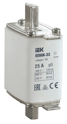 Плавкая вставка предохранителя ППНИ-33, габарит 00, 25А