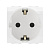 Электрическая розетка  с заземлением, со шторками, белая, 2мод. Электрическая розетка  с заземлением, со шторками, белая, 2мод.