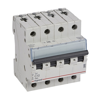 Автоматический выключатель TX3 C10A 4П 6000/10kA