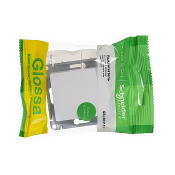 GLOSSA Нажимная КНОПКА, сх.1, 10АХ, механизм, БЕЛЫЙ