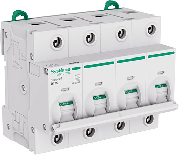 Systeme9 Автоматический выключатель (АВ) 27мм D 125A 4P 10 kA 400В