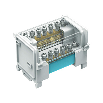 Блок распределительный на DIN рейку 2р 100А, 5х6мм 1х8мм 1х9мм.   (4шт/упак)