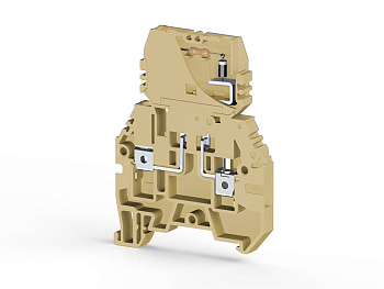 Клеммник с держ. предохр. (5х20, 5х25), съём.картридж, с индикацией 24VDC на DIN-рейку, 4 мм.кв., (бежевый); ASK 3FLD 24VDC