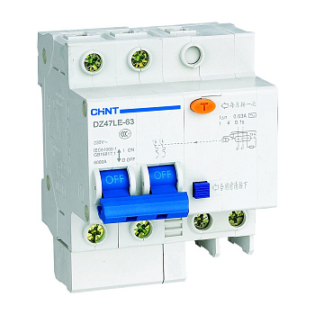Диф. авт. выкл. DZ47LE-63 2P 40A 100mA тип AC х-ка С 6kA (CHINT)