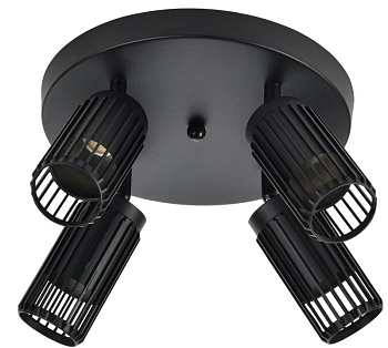 Светильник 4209 потолочный 4хGU10 черный IEK