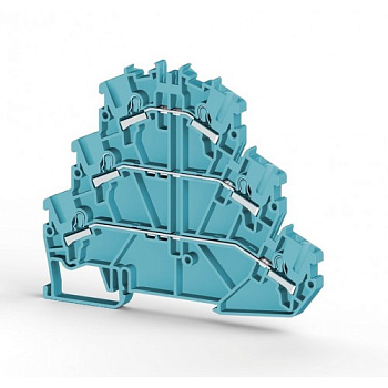 Клеммник 3-х ярусный пружинный быстрозажимной (Push in), 2,5 мм.кв. (синий); PYK2,5-3F