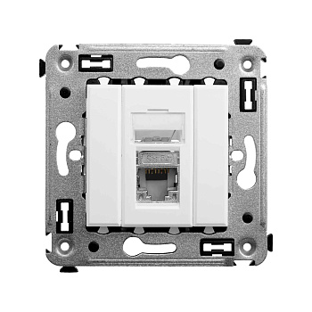 Компьютерная розетка RJ-45 в стену, кат.5e одинарнаяэкранированная,"Avanti", "Белое облако" Компьютерная розетка RJ-45 в стену, кат.5e одинарнаяэкранированная,"Avanti", "Белое облако"