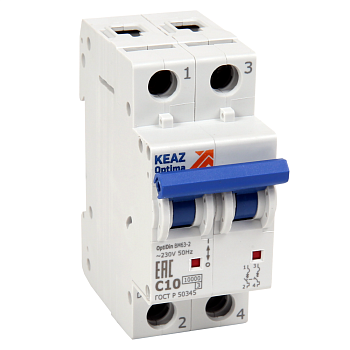 Выключатель автоматический модульный OptiDin BM63-2C6-10-УХЛ3 Выключатель автоматический модульный OptiDin BM63-2C6-10-УХЛ3