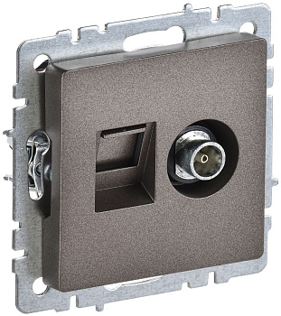 BRITE Роз. двойная TV+RJ45 кат.5E РТВ/РК12-БрТБ бр. IEK