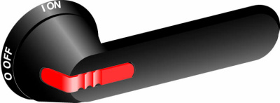 Ручка управления OHB150J12P-RUH (черная) c символами на русском для управления через дверь рубильниками типа ОТ1000..1600