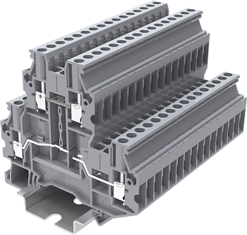 Клемма на DIN-рейку винт. 2.5 мм2 2 конт. двухуровн. серая