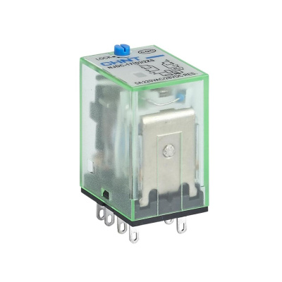 Промежуточное реле с кнопкой тестирования NJDC-17(D)/2Z 2 конт. с инд. LED 10А DC12В (R)(CHINT)