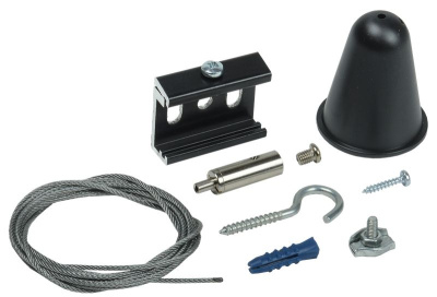 Комплект подвеса для шинопровода с тросом 3м черный IEK